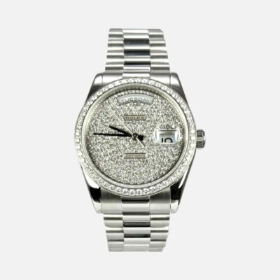 Rolex Day-Date 118346 Platinum Diamond Paved Dial 36 mm