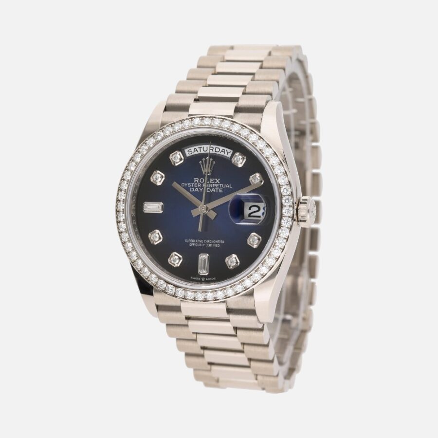 Rolex Day-Date 36 128349RBR White Gold Diamond Dial & Bezel