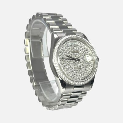 Rolex Day-Date 118346 Platinum Diamond Paved Dial 36 mm