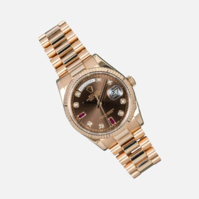 Rolex Day-Date 118235 Everose Gold Diamond Dial 36mm