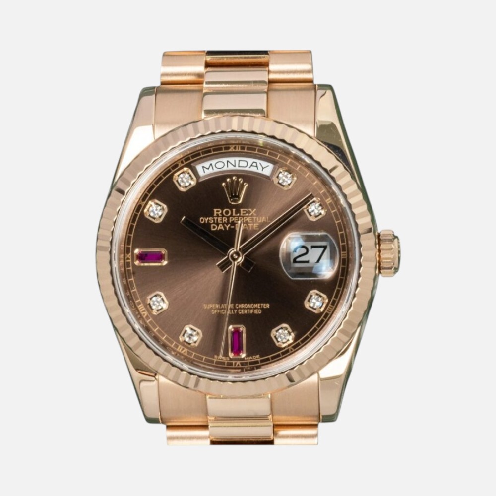 Rolex Day-Date 118235 Everose Gold Diamond Dial 36mm