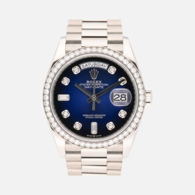 Rolex Day-Date 36 128349RBR White Gold Diamond Dial & Bezel