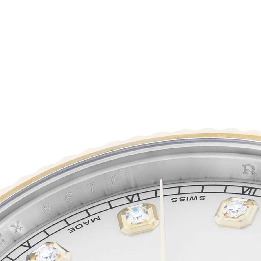 Rolex Datejust II 116333 Two-Tone Yellow Gold & Steel Silver Diamond Dial 41mm