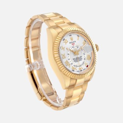 Rolex Sky-Dweller 326938 Yellow Gold Silver Roman Dial 42mm