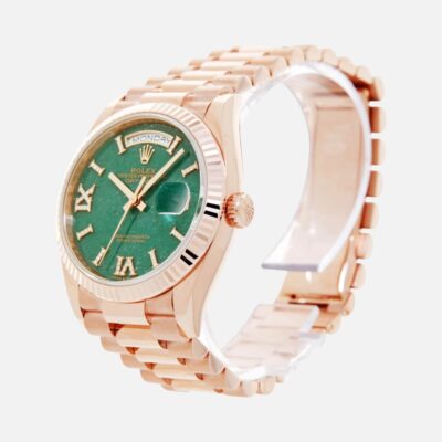 Rolex Day-Date 36 128235 Everose Gold Green Aventurine Diamond Dial