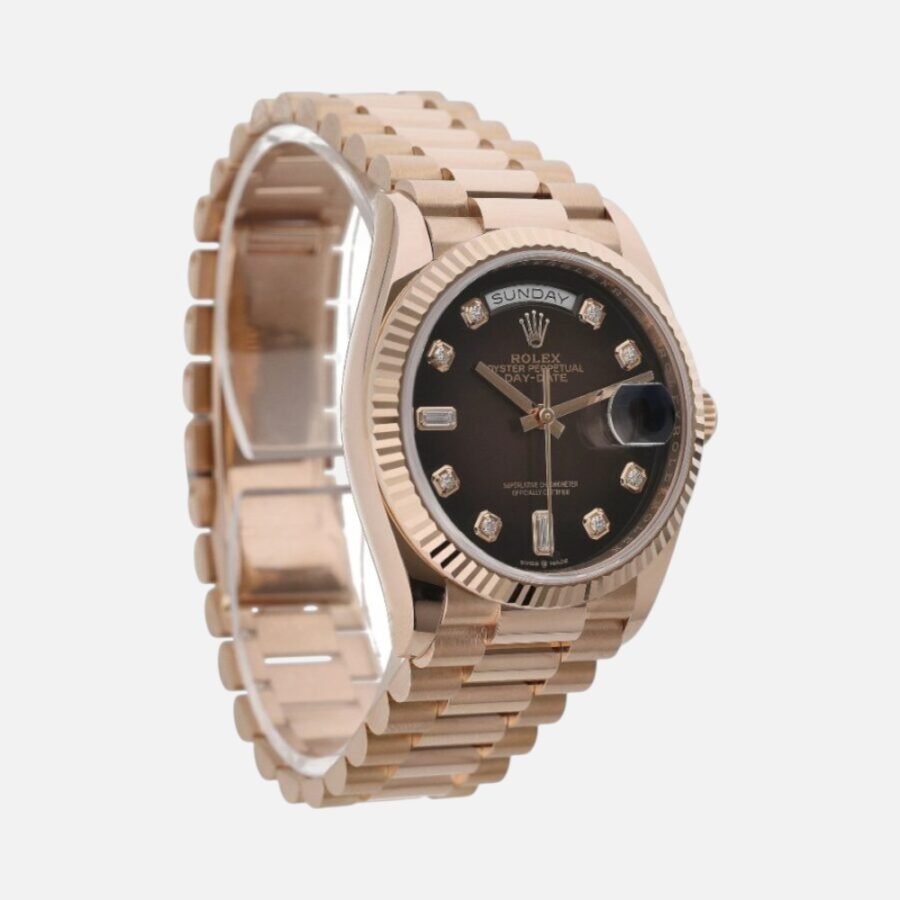 Rolex Day-Date 36 128235 Everose Gold Champagne Diamond Dial