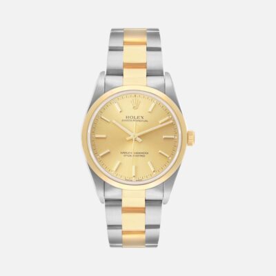 Rolex Oyster Perpetual 14203 Steel Yellow Gold Champagne Dial