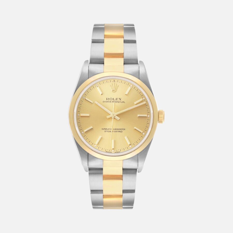 bfgfgbgfb (1) Rolex Oyster Perpetual 14203 Steel Yellow Gold Champagne Dial
