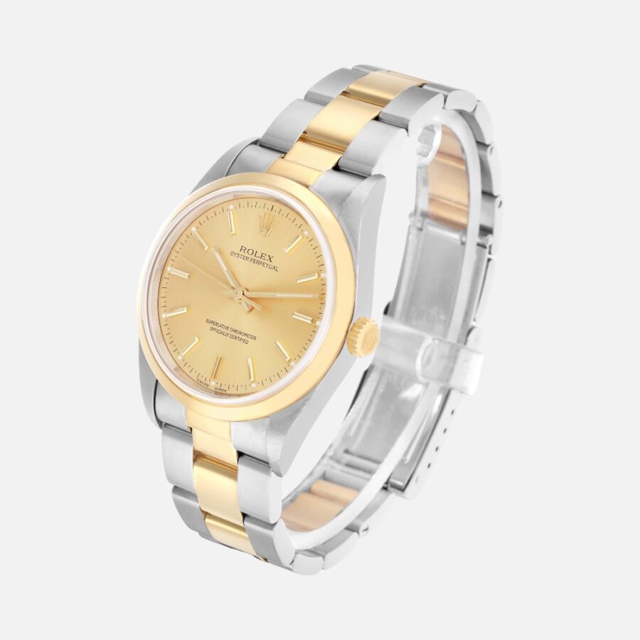Rolex Oyster Perpetual 14203 Steel Yellow Gold Champagne Dial