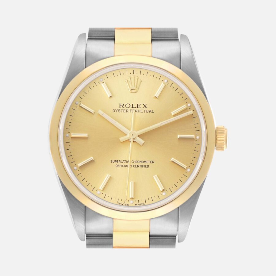 Rolex Oyster Perpetual 14203 Steel Yellow Gold Champagne Dial