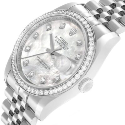 Rolex Datejust 116244 Steel & White Gold MOP Diamond Dial 36mm