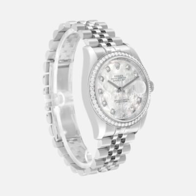 Rolex Datejust 116244 Steel & White Gold MOP Diamond Dial 36mm