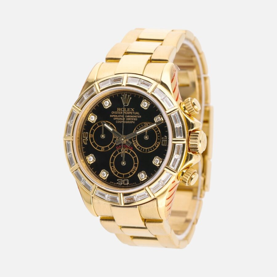 Rolex Daytona 116568BR Yellow Gold Green Dial Gem Chronograph
