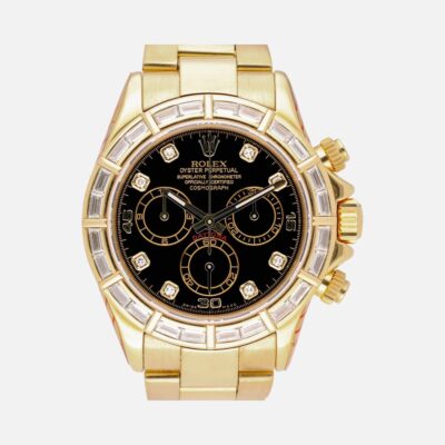 Rolex Daytona 116568BR Yellow Gold Green Dial Gem Chronograph