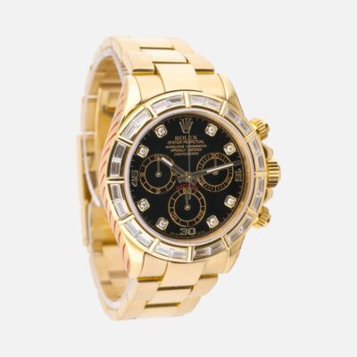 Rolex Daytona 116568BR Yellow Gold Green Dial Gem Chronograph