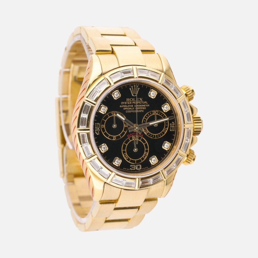 Rolex Daytona 116568BR Yellow Gold Green Dial Gem Chronograph
