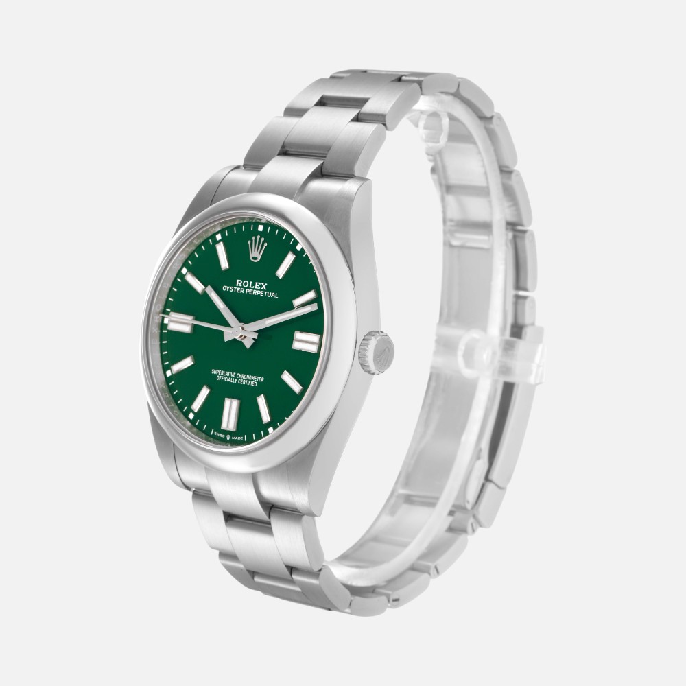 Rolex Oyster Perpetual 124300 Green Dial 41mm Steel
