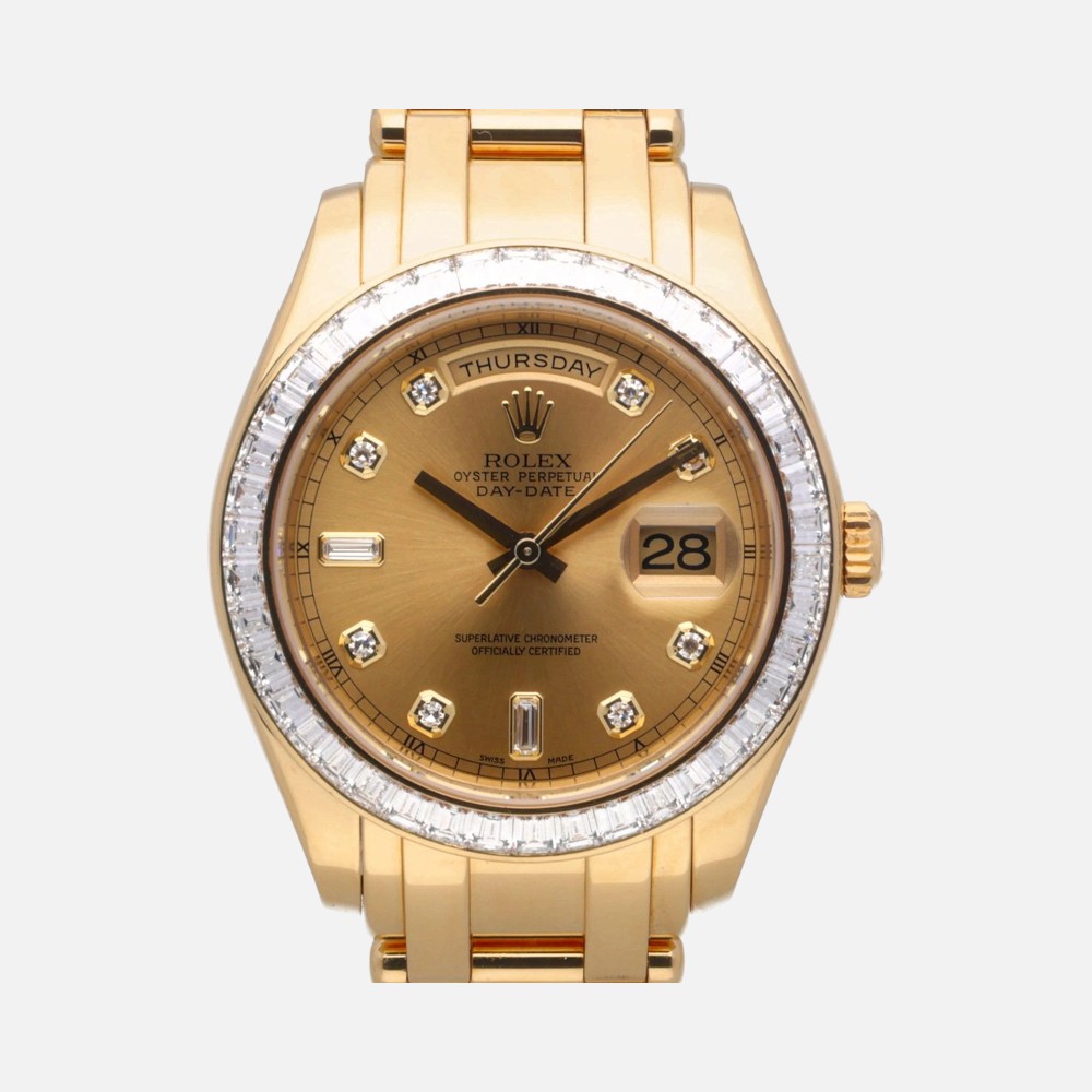 Rolex Day-Date 18958 BRIL Meteorite Diamond Dial 36mm Yellow Gold