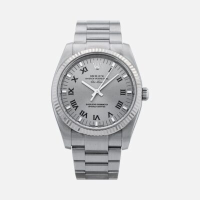 Rolex Air-King 114234 Stainless Steel with White Gold Bezel 34mm