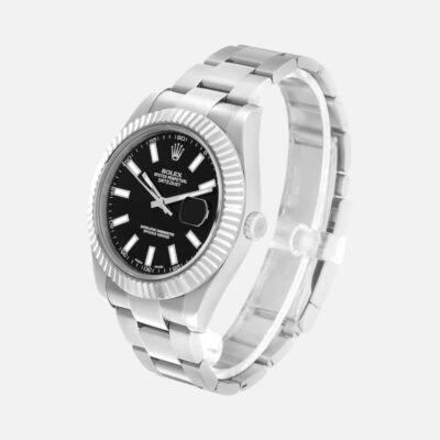 Rolex Datejust II 116334 Steel & White Gold Black Dial 41mm
