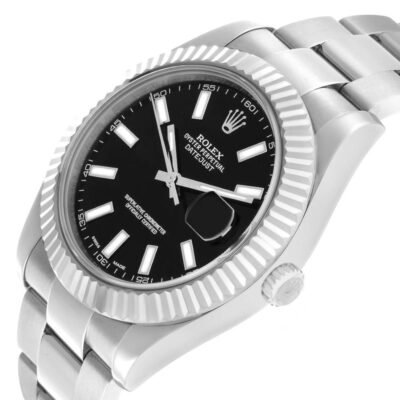 Rolex Datejust II 116334 Steel & White Gold Black Dial 41mm