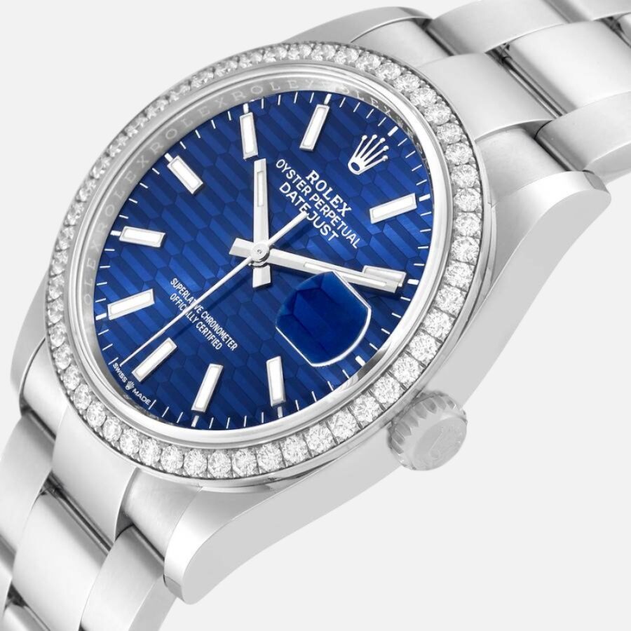 Rolex Datejust 126284 Steel Blue Fluted Dial Diamond 41mm