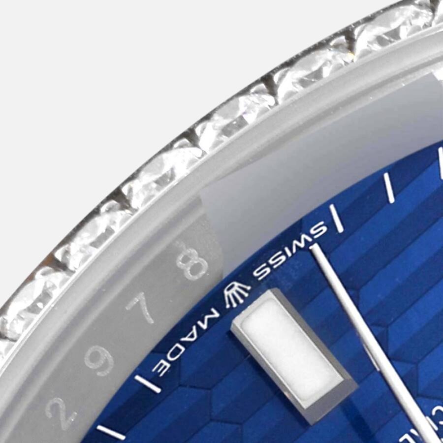 Rolex Datejust 126284 Steel Blue Fluted Dial Diamond 41mm