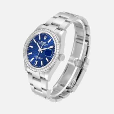 Rolex Datejust 126284 Steel Blue Fluted Dial Diamond 41mm