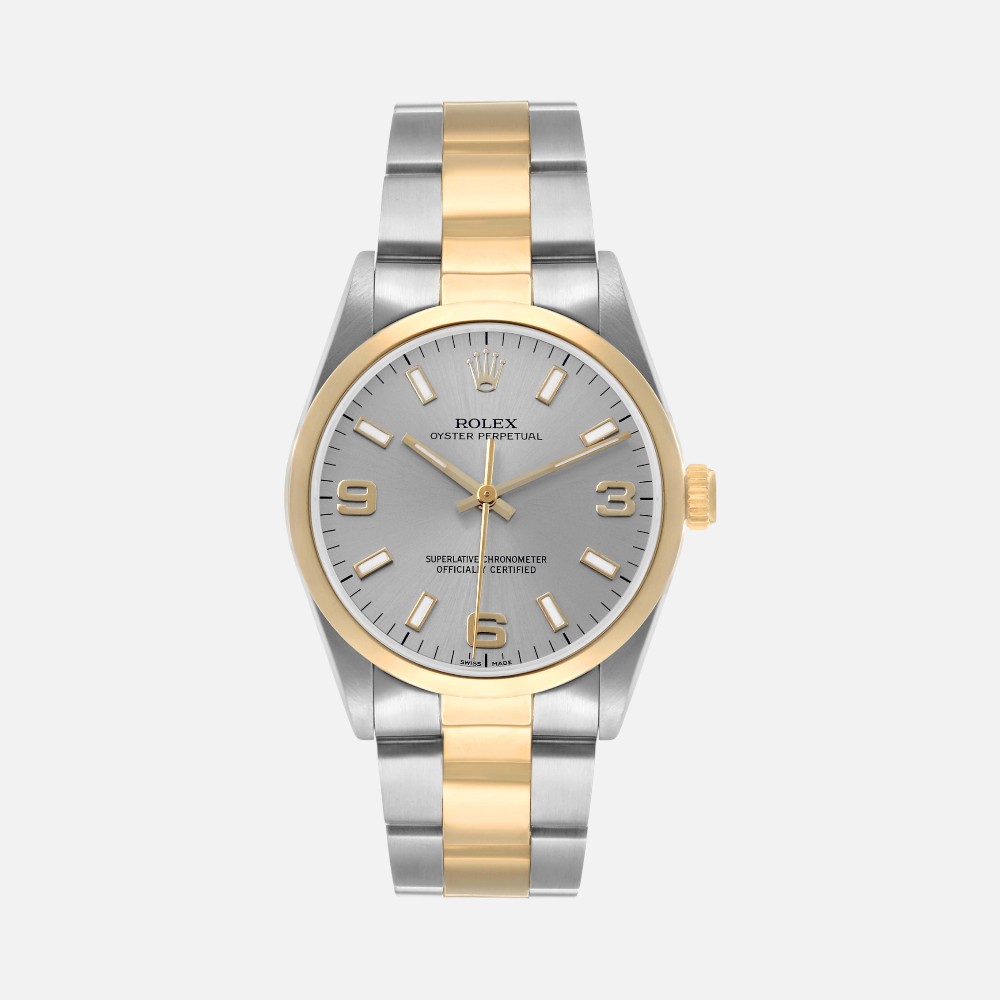 Rolex Oyster Perpetual 14203 Steel & Yellow Gold Slate Dial