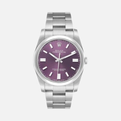 Rolex Oyster Perpetual 116000 Red Grape Dial 36mm Steel