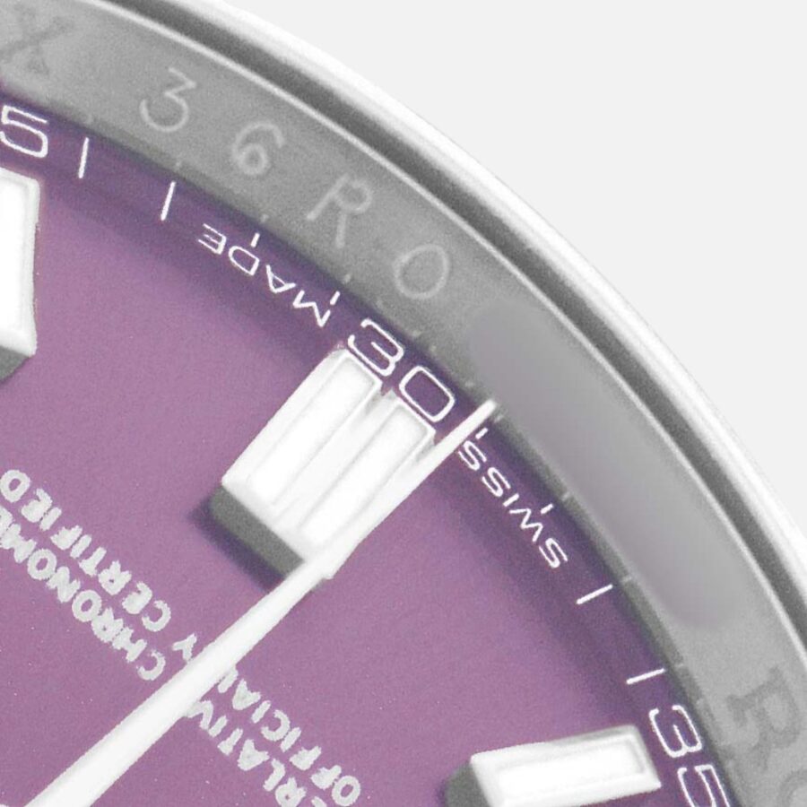 Rolex Oyster Perpetual 116000 Red Grape Dial 36mm Steel