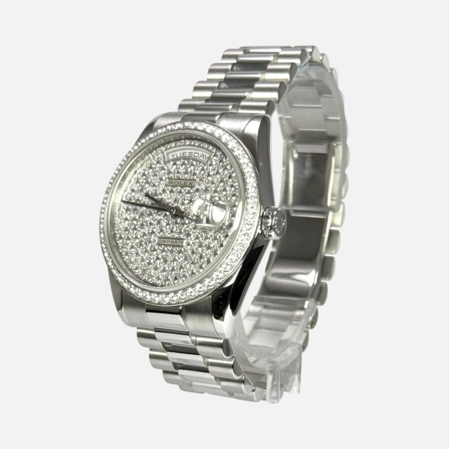Rolex Day-Date 118346 Platinum Diamond Paved Dial 36 mm