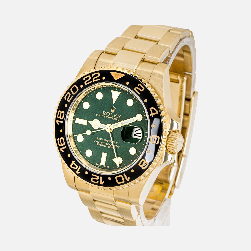 Rolex GMT-Master II 116718LN Yellow Gold Black Bezel 40mm