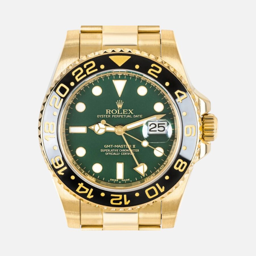 Rolex GMT-Master II 116718LN Yellow Gold Black Bezel 40mm