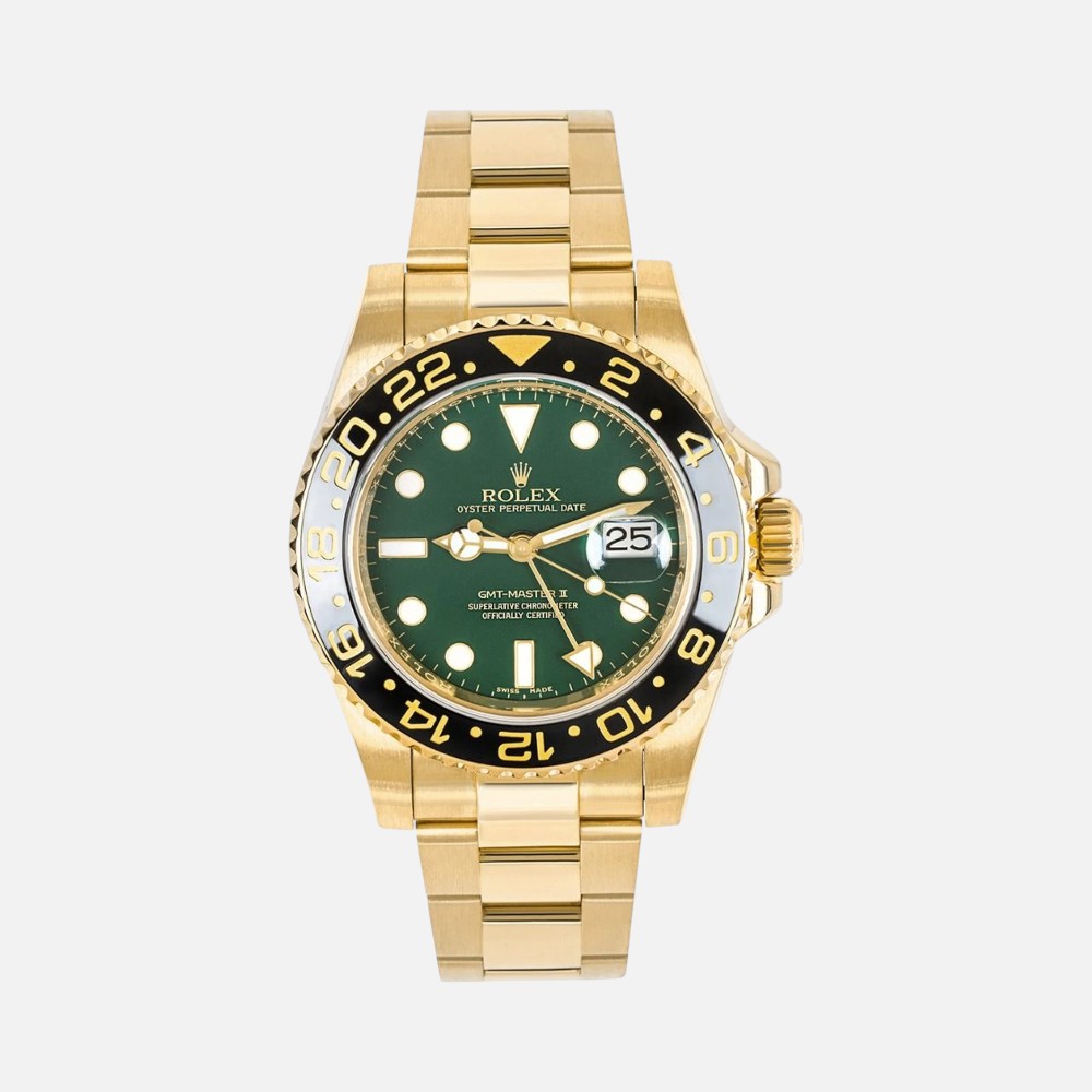 Rolex GMT-Master II 116718LN Yellow Gold Black Bezel 40mm