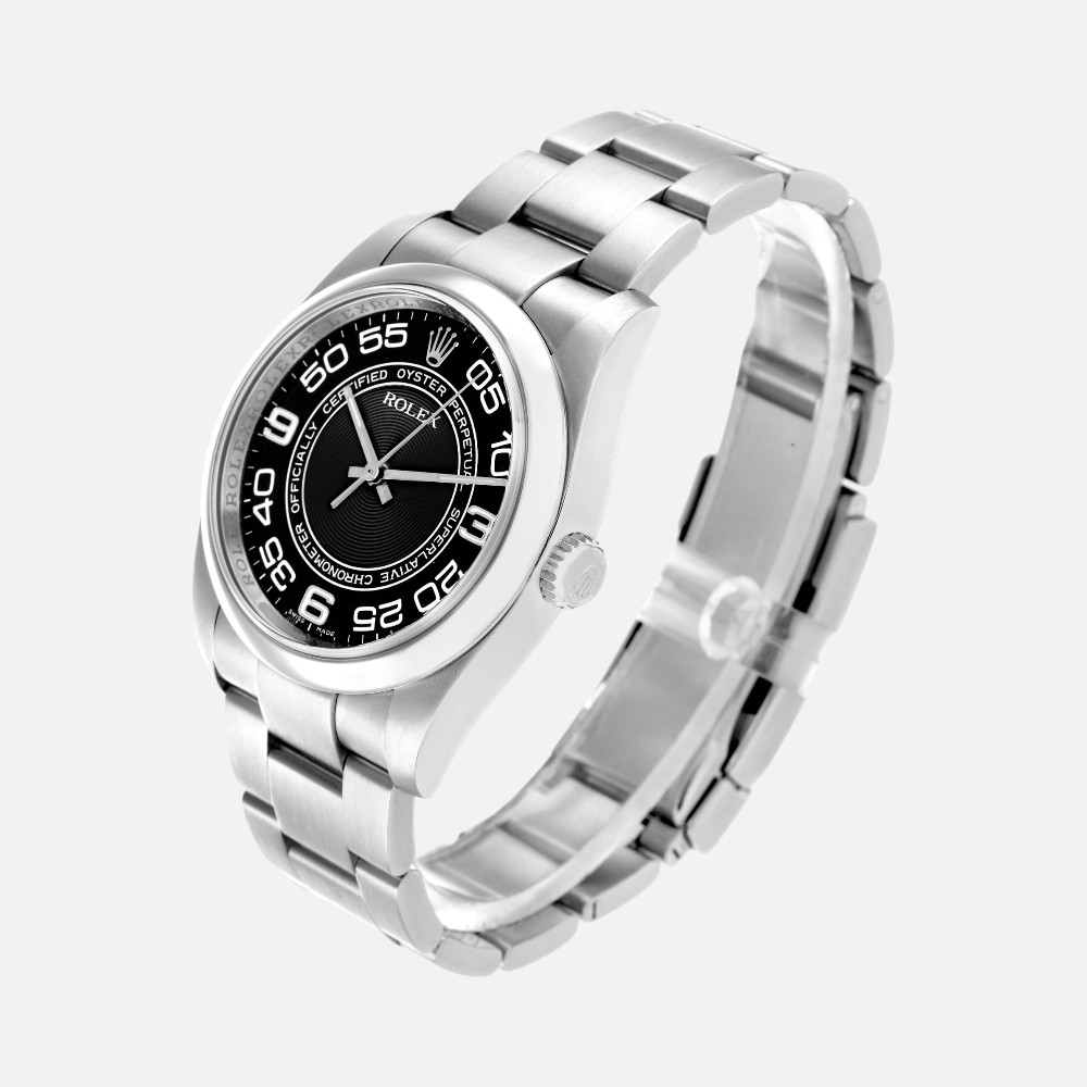 Rolex Oyster Perpetual 116000 Black Concentric Dial 36mm Steel