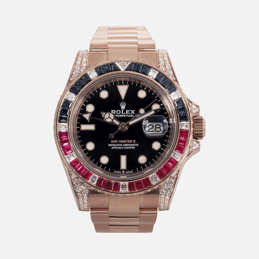 gcvsdghc vjc (1) Rolex GMT-Master II 126755SARU Everose Gold SARU Gem-Set Bezel 40mm