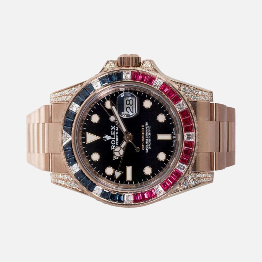 Rolex GMT-Master II 126755SARU Everose Gold SARU Gem-Set Bezel 40mm