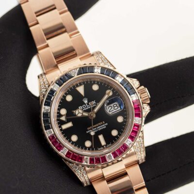 Rolex GMT-Master II 126755SARU Everose Gold SARU Gem-Set Bezel 40mm