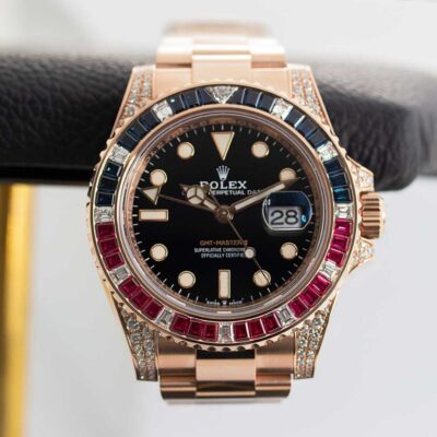 Rolex GMT-Master II 126755SARU Everose Gold SARU Gem-Set Bezel 40mm