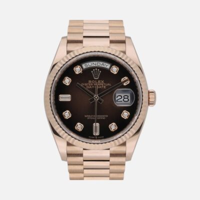 Rolex Day-Date 36 128235 Everose Gold Champagne Diamond Dial
