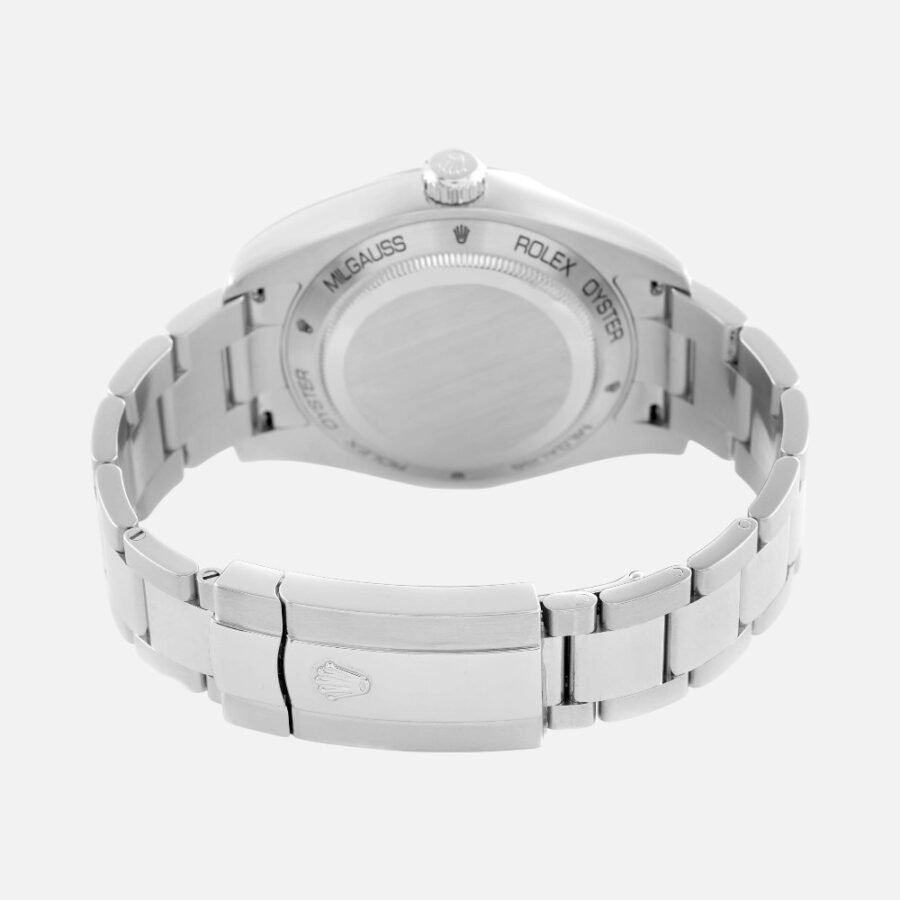 Rolex Milgauss 116400 GV Green Crystal Black Dial 40mm Steel