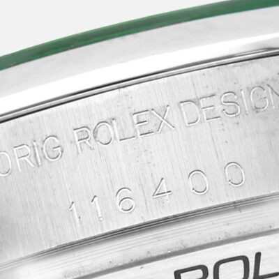 Rolex Milgauss 116400 GV Green Crystal Black Dial 40mm Steel