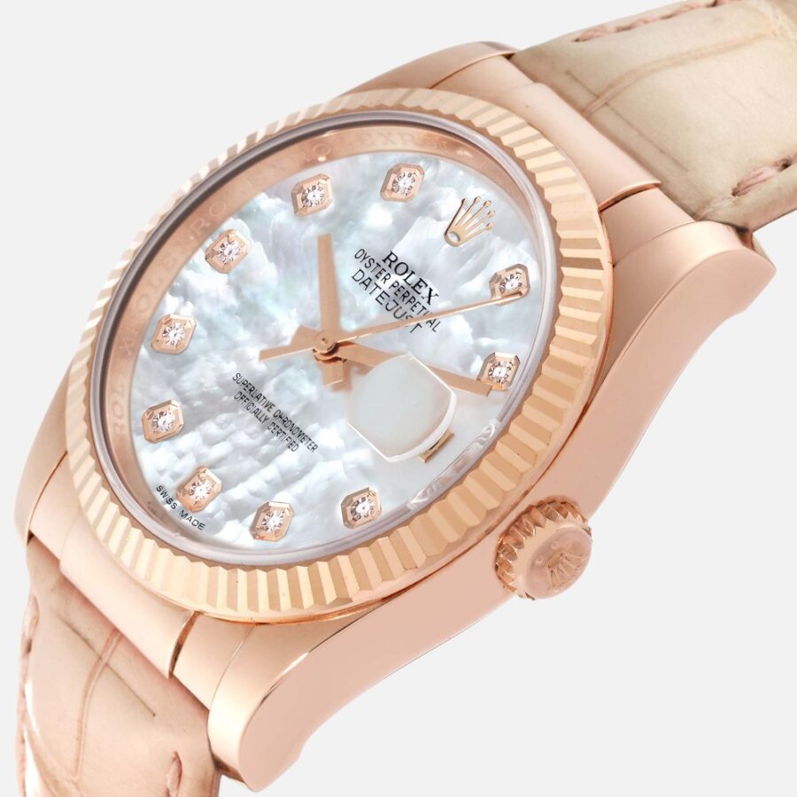 Rolex Datejust 36 116135 MOP Diamond Dial Rose Gold 36mm