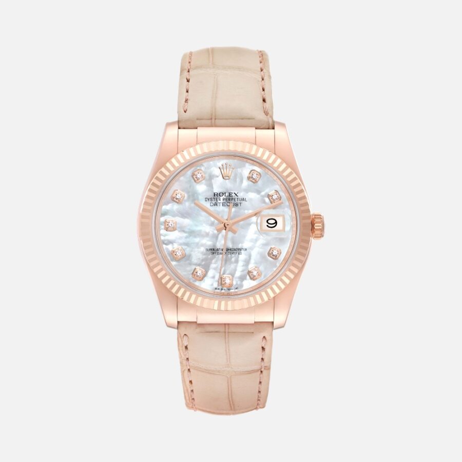hjumhdvhxdfzji (4) Rolex Datejust 36 116135 MOP Diamond Dial Rose Gold 36mm