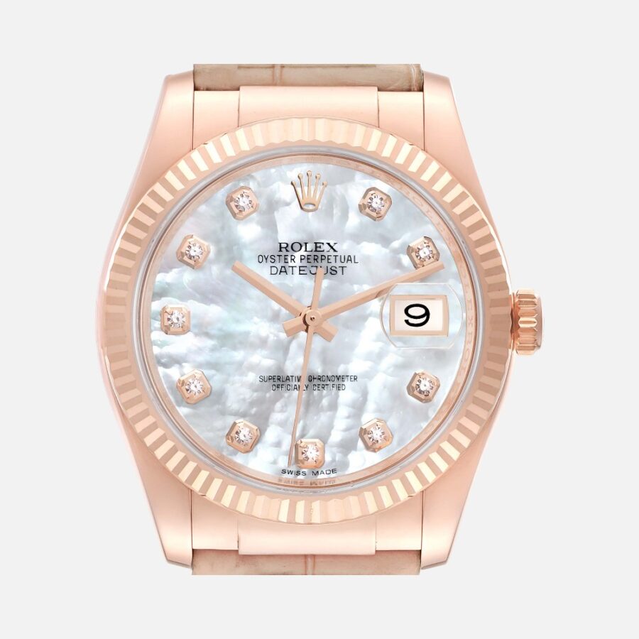 Rolex Datejust 36 116135 MOP Diamond Dial Rose Gold 36mm