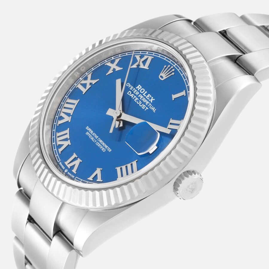 Rolex Datejust 41 126334 Blue Roman Dial Steel White Gold