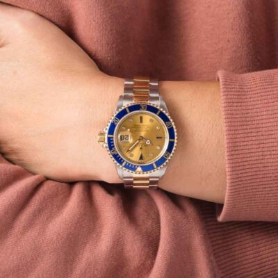 Rolex Submariner 16613 Champagne Serti Dial Two-Tone Steel Gold 40mm