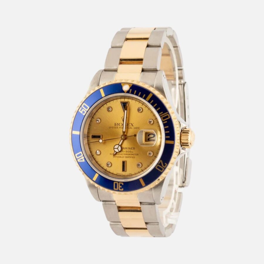 Rolex Submariner 16613 Champagne Serti Dial Two-Tone Steel Gold 40mm
