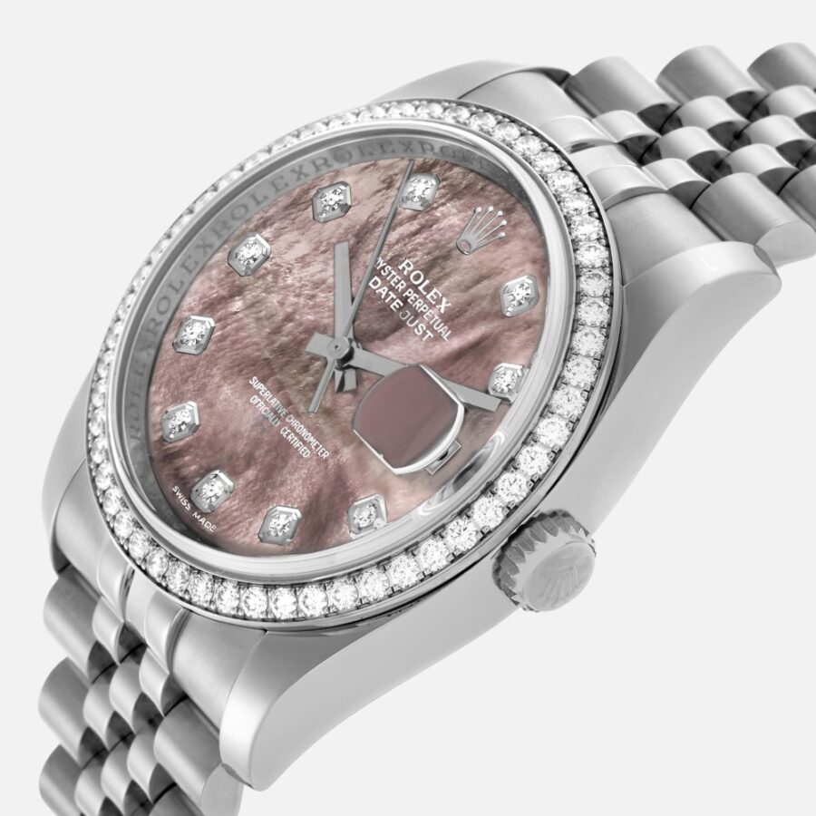 Rolex Datejust 116244 MOP Diamond Dial Steel White Gold 36mm